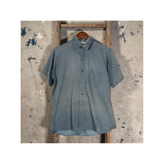 Faded 1960s Patterned Button Down Shirt - image 1