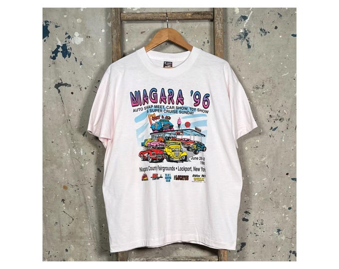Niagara Swap Meet 1996 NY Hot Rod T-Shirt Double Sided