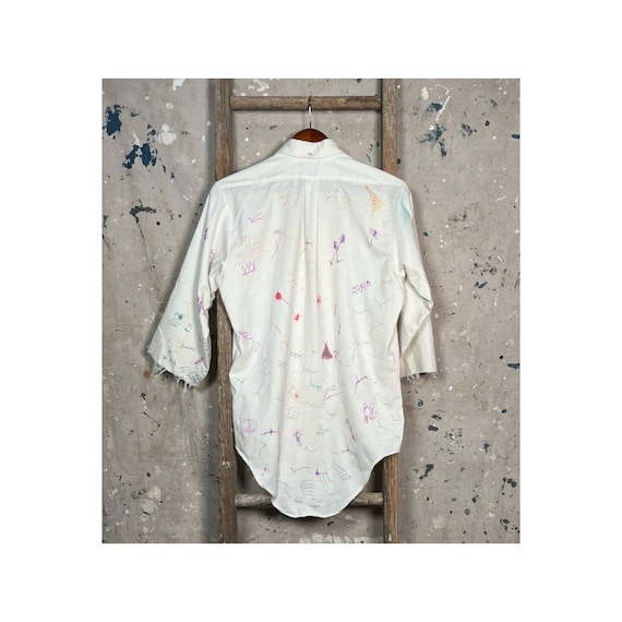 1950s Signature Shirt Button down Hand Drawn
