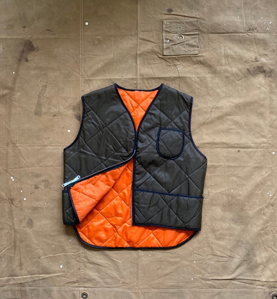 70s Diamond Quilt Vest Reversible