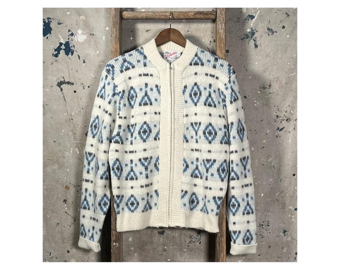 NOS* ‘60s Mohair Full Zip Cardigan Sweater by Fieldstone