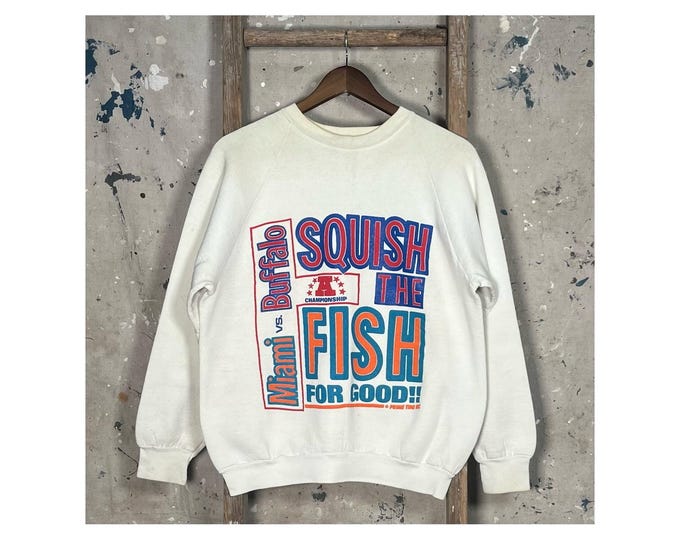 Squish The Fish For Good '90s Buffalo Bills Sweatshirt