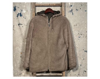 Deep Pile 60s Hooded Full Zip Reversible Jacket
