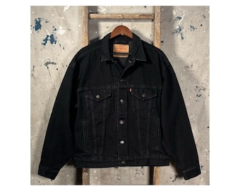1980s / 90s Levi's Black Denim Jacket 70507 Type 3
