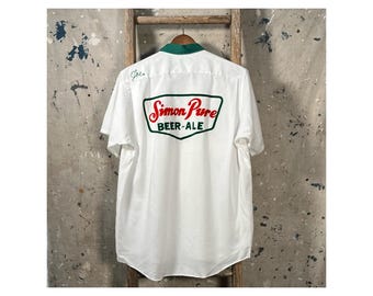 Simon Pure 1960s Bowling Shirt Beer Advertising *Deadstock
