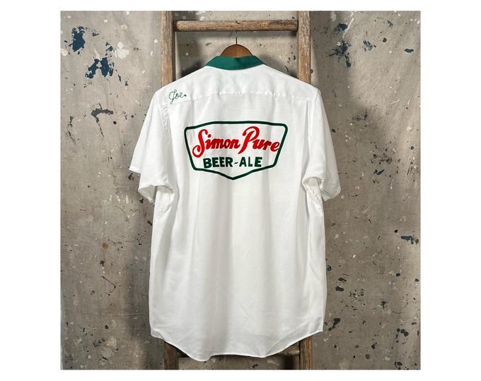 Simon Pure 1960s Bowling Shirt Beer Advertising *Deadstock