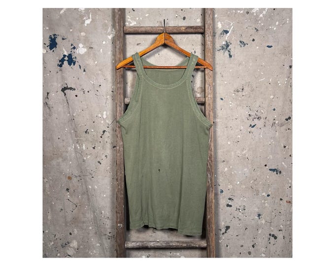 1940s WW2 Green Tank Top All Cotton