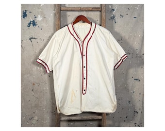 1950s Baseball Uniform Cotton Twill Jersey