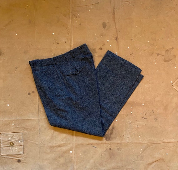 1950s Woolrich Herringbone Tweed Pants button fly