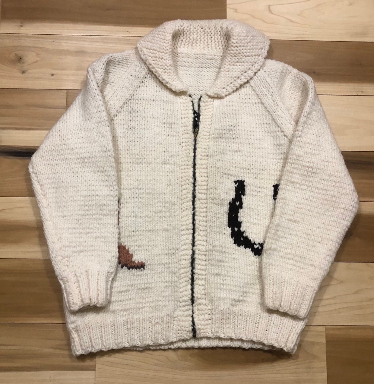 1960s Cowichan Wool Sweater Horse Cardigan Western Wear 1960s Cowichan Wool Sweater Horse Cardigan Western Wear