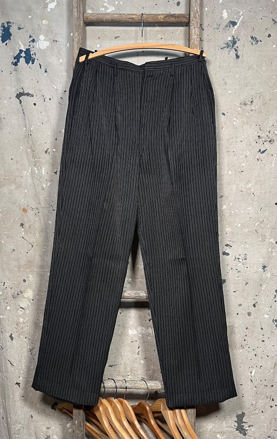 Antique Black Stripe Trousers 32 waist - image 2