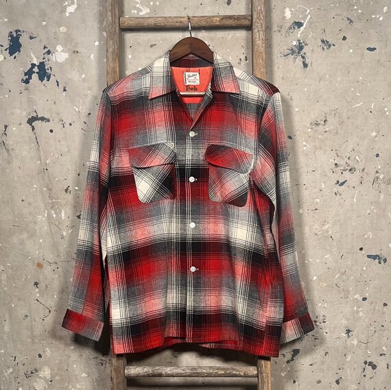 トップス 60S FLEETLINE SHADOW CHECK SHIRT 1960s Shadow Plaid Shirt by Fleetline