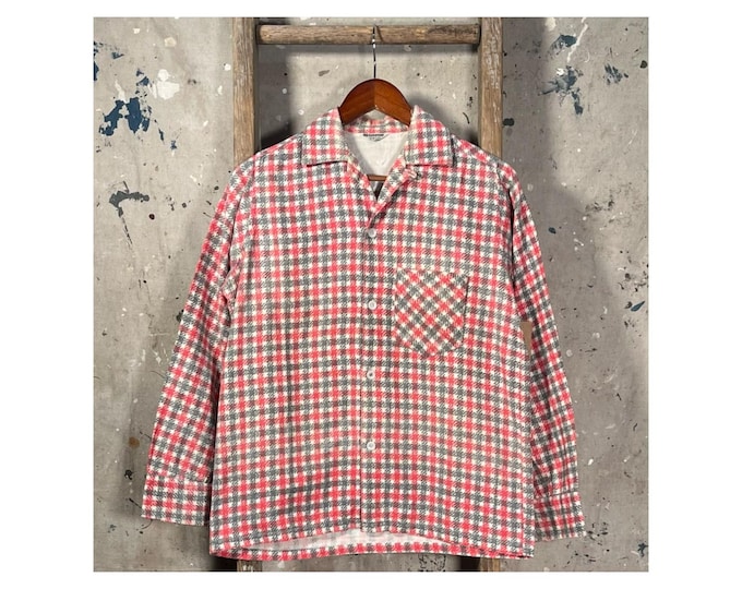 1950s Flannel Shirt Loop Collar