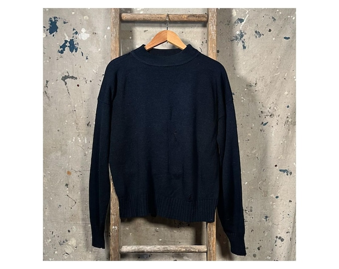 1960s Mock Neck Wool Sweater USN