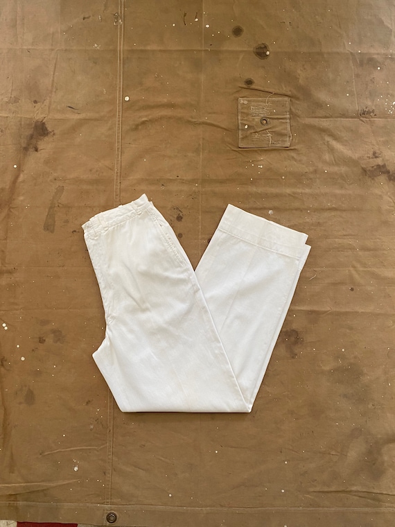 28 Waist 1940s / 50s White Trousers - image 8