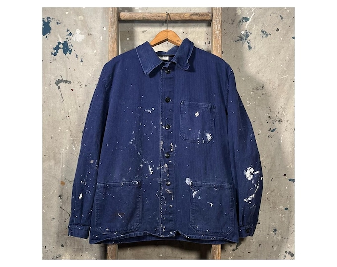 Herringbone Twill Chore Jacket Paint Smock