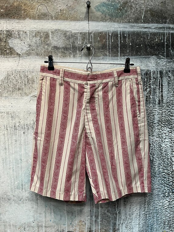 Patterned 70s Shorts Perm Press 28 waist - image 2