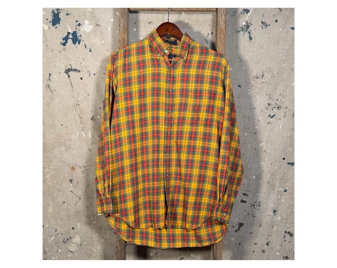 1980s Plaid Summer Shirt Made in USA