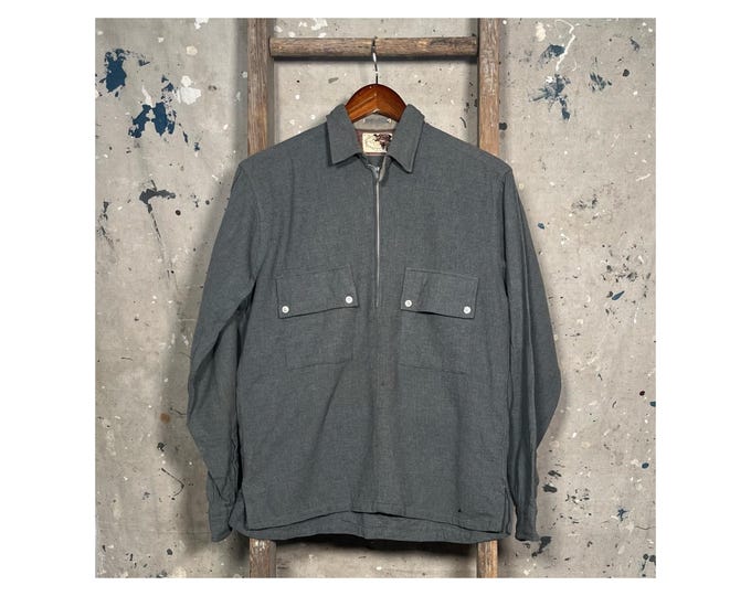 1950s Chin Strap Pullover Wool Shirt