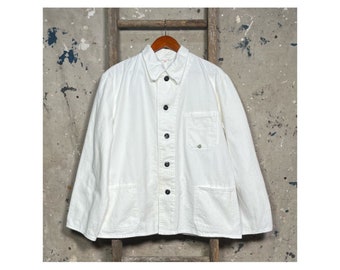 White '70s French Chore Jacket Smock Medium