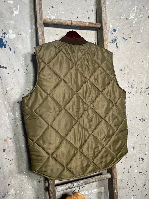 Brown '70s Big Smith Diamond Quilt Vest *NOS - image 7