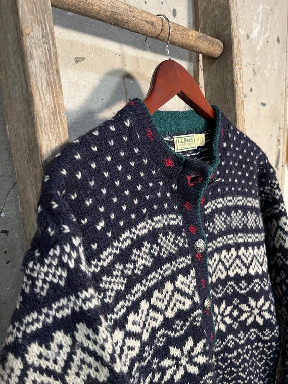 LL Bean '80s Pattern Cardigan Sweater - image 5