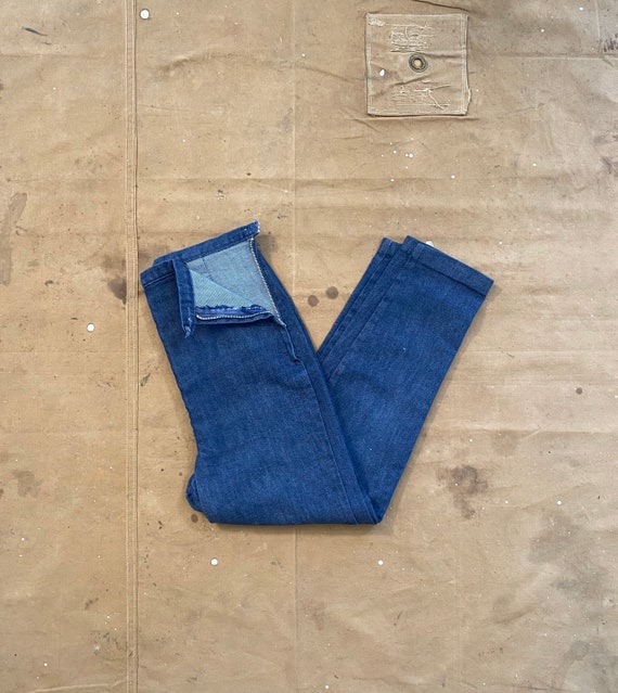 24 waist '50s  Side Zip jeans Dark wash Petite - image 3