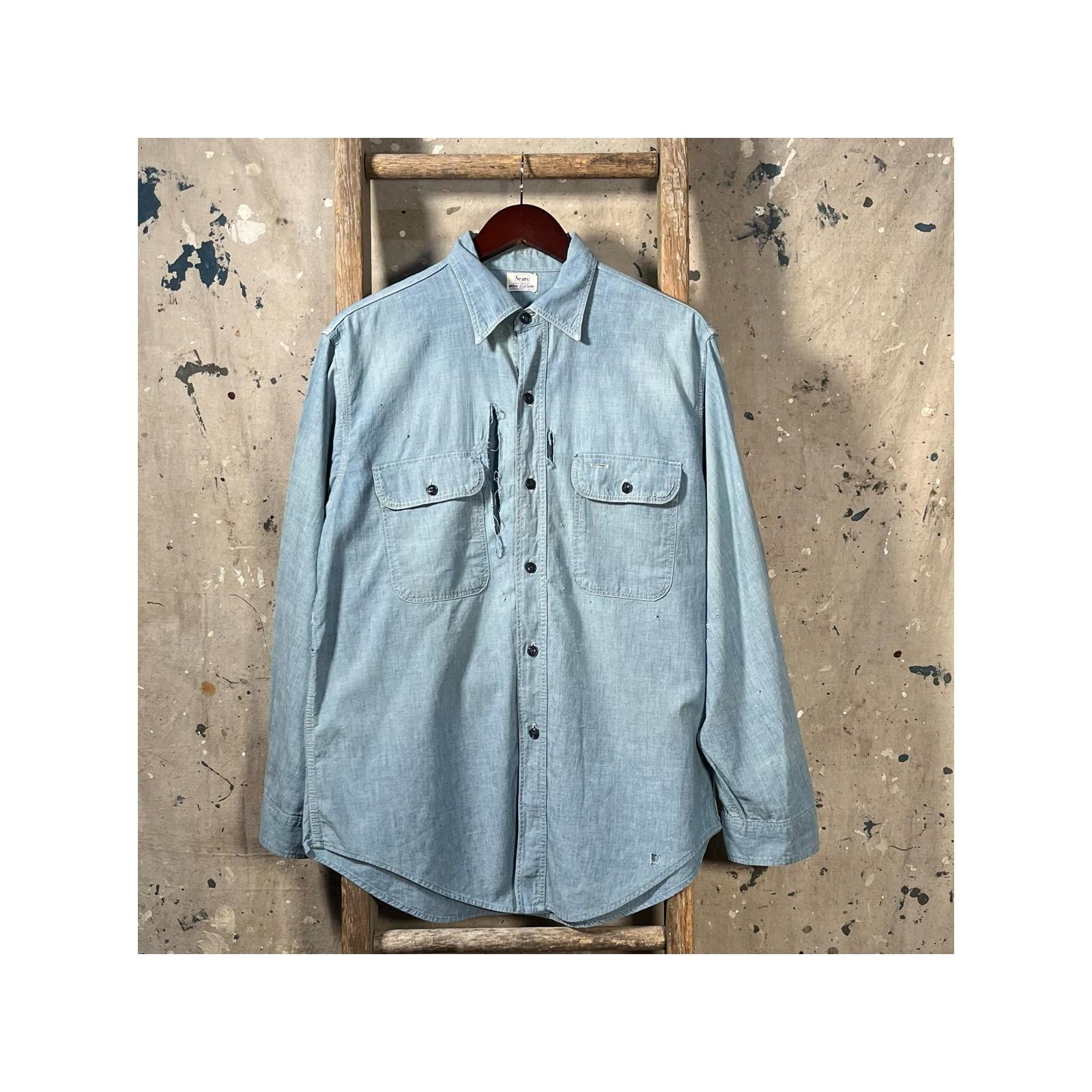 Distressed 1940s Sears Chambray Work Shirt - Etsy