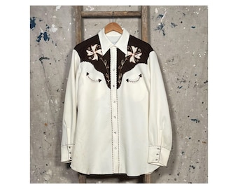 Two Tone 1970s H Bar C Button Down Shirt