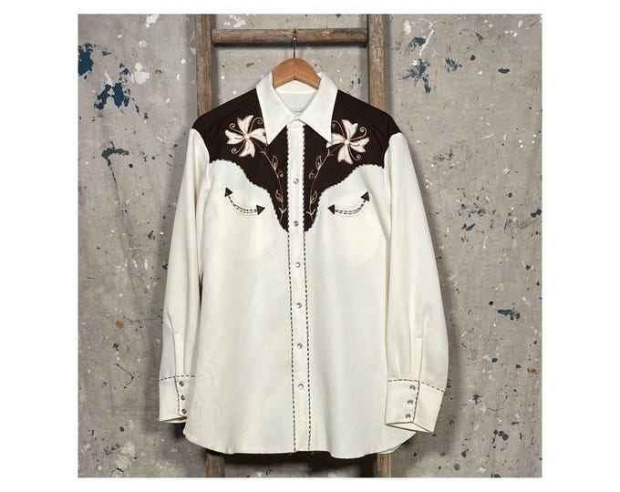 Two Tone 1970s H Bar C Button Down Shirt