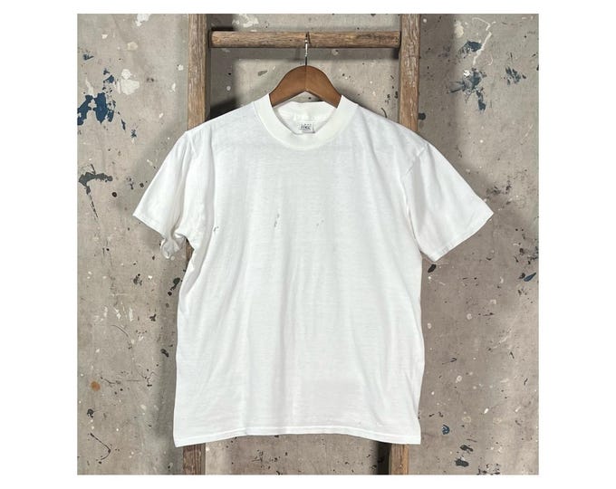 1970s White T-Shirt Distressed by Jockey