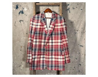 Plaid Madras 1970s Sport Coat