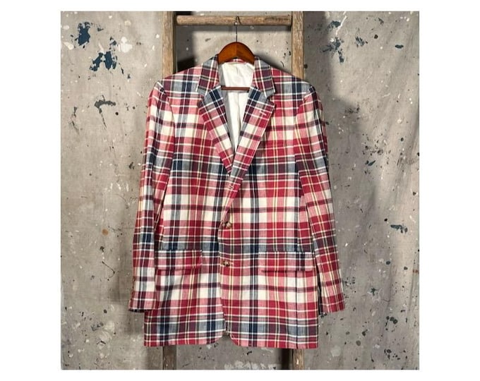 Plaid Madras 1970s Sport Coat