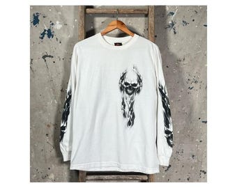 Sleeve Print Y2K Skulls Long Sleeve T-Shirt