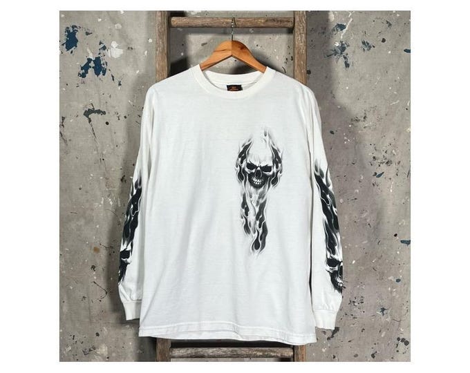 Sleeve Print Y2K Skulls Long Sleeve T-Shirt