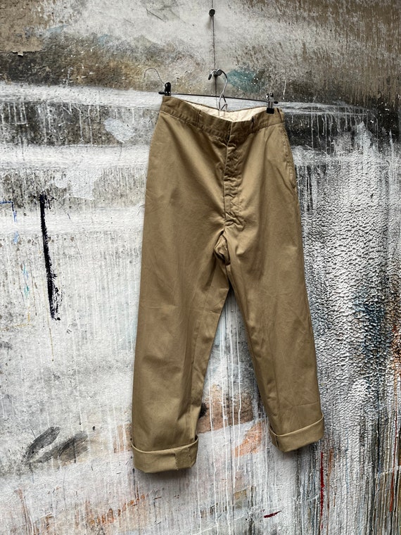 30 Waist '60s Khaki Trousers - image 3