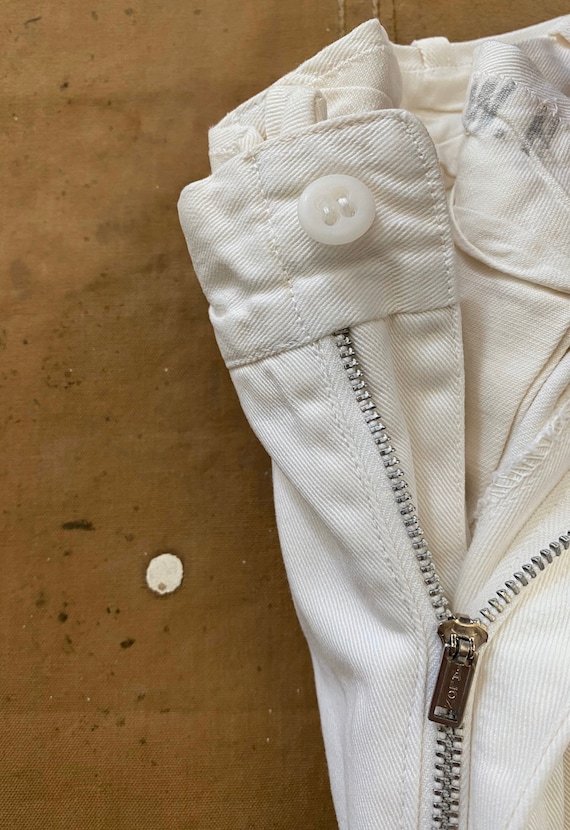 28 Waist 1940s / 50s White Trousers - image 7