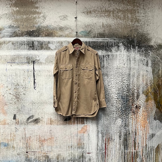 1950s Regulation Military Work Shirt Sanforized