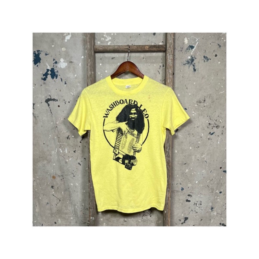 Washboard Leo 70s Folk Tshirt Etsy