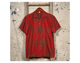 1960s Plaid Oxford Shirt Preppy