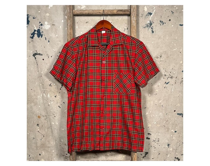 1960s Plaid Oxford Shirt Preppy