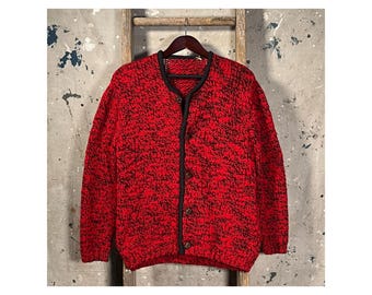 1960s Chunky Knit Cardigan Sweater