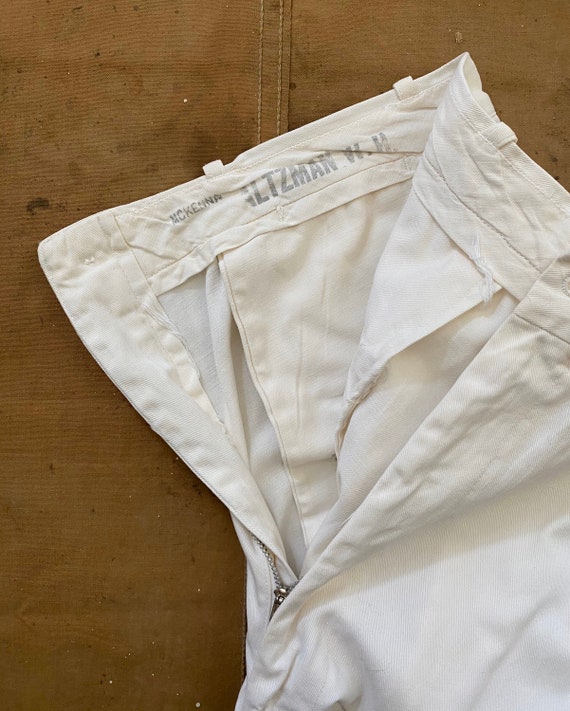 28 Waist 1940s / 50s White Trousers - image 6