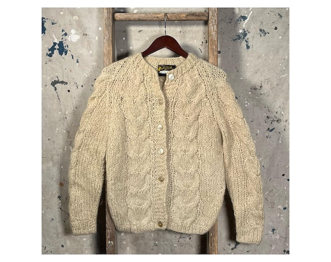Hand Made '60s Mohair Cardigan Sweater Italy