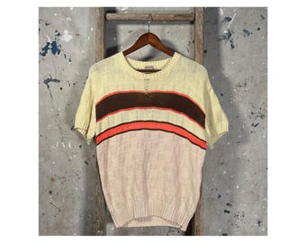 1940s / 50s Short Sleeve Stripe Sweater Mod