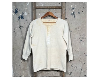 Harner Knit 1940s Henley Sweatshirt