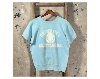 1960s Crewneck University Chattanooga Flocked