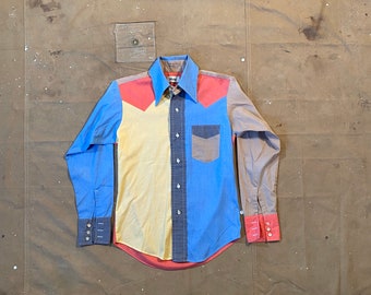 Camisa con bloques de color de los años 60