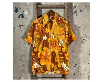 Barefoot Paradise 1980s Hawaiian Shirt All Cotton