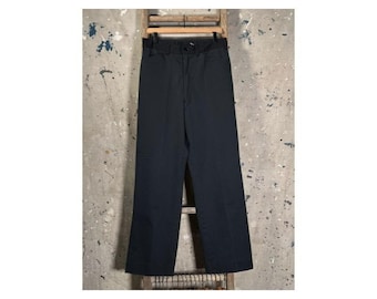 1970s Black Work Trousers Cotton Twill 30 waist